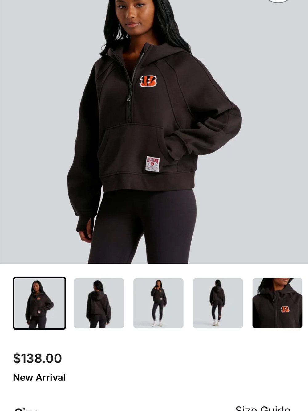 Lululemon Scuba Oversized Cincinnati Bengals Half-Zip Hoodie